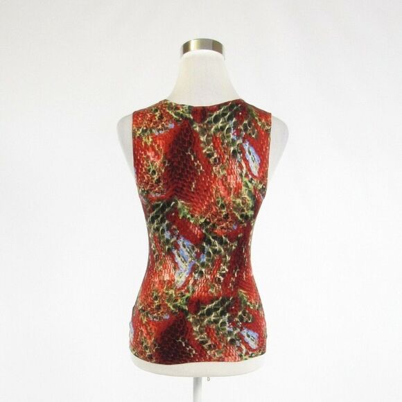 Red and black snake silk MAGASCHONI vest sweater M - Picture 7 of 8